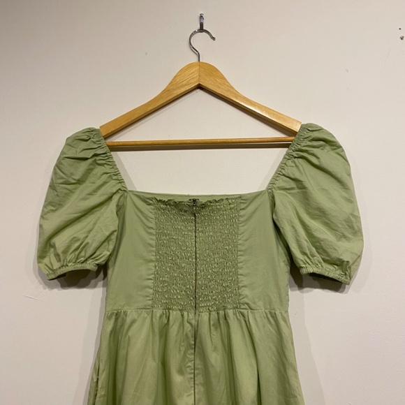 O.P.T. Green Cotton Midi Cottagecore Dress - Picture 3 of 4